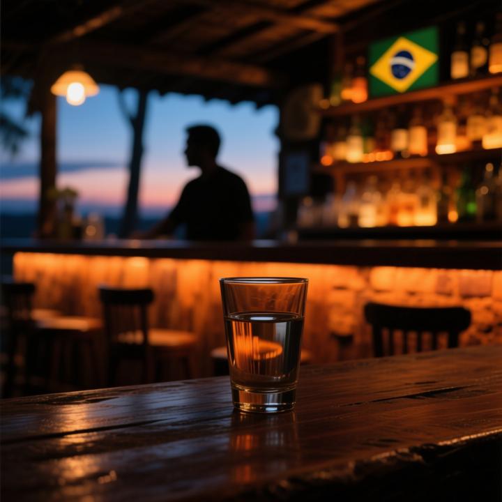 cachaça no corpo de água