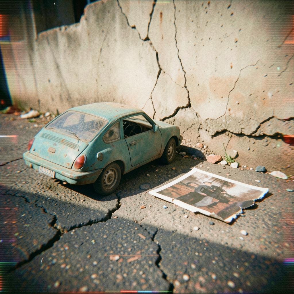 Brinquedo e Foto no Chão