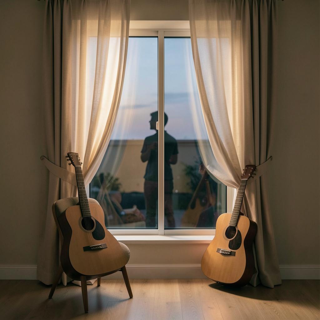 Na janela do meu apartamento,
